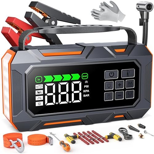 14-in-1 Car Jump Starter with Air Compressor and Roadside...