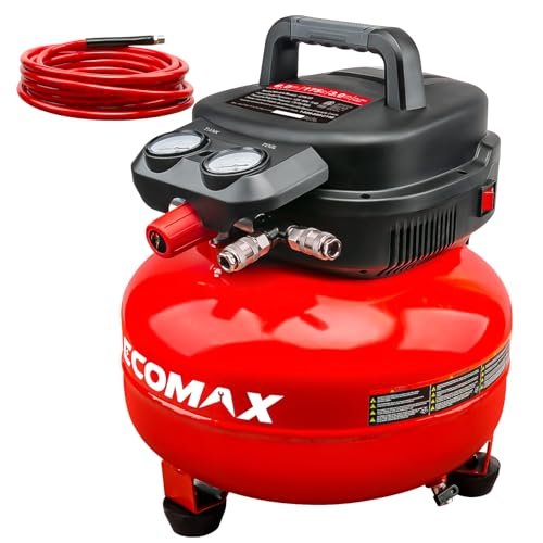 Air Compressor, 6-Gallon Pancake Air Compressor with 25ft...