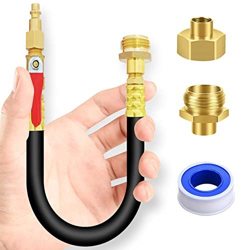 RV Winterizing Kit Water Line Blowout Adapter with Shutoff...