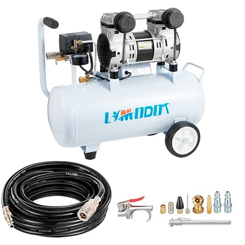 Quiet Air Compressor, Only 68dB, 5 Gallon Steel, Oil-Free.