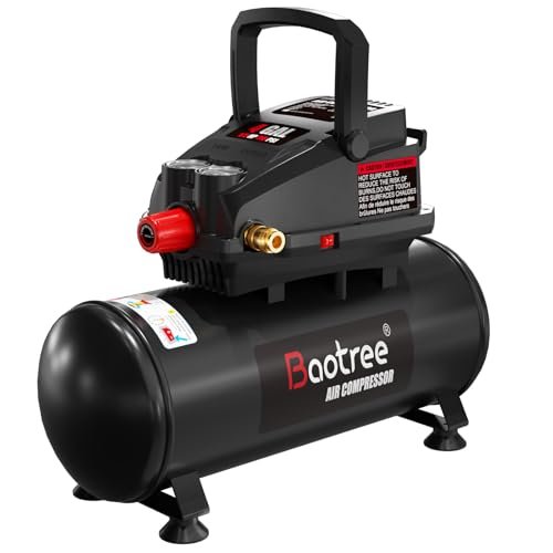Portable Air Compressor, 4 Gallon Max 110PSI Oil-Free 0.5HP