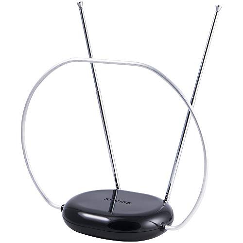 Philips Rabbit Ears Black Indoor TV Antenna, Digital HDTV...