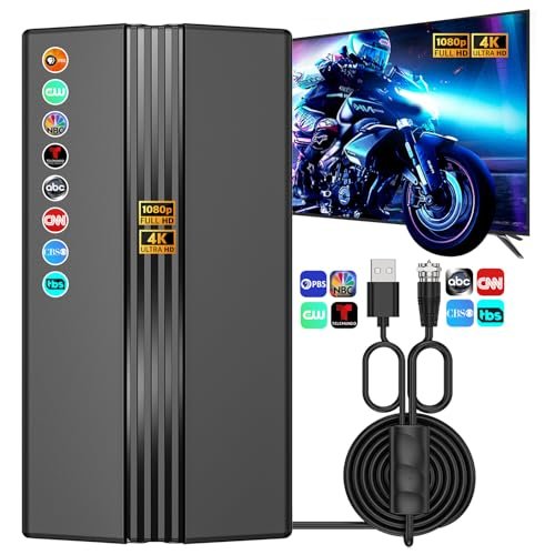 2025 TV Antenna for Smart TV, 2200+, 360° Indoor/Outdoor.
