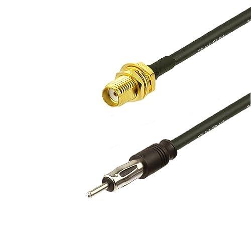 RedYutou SMA Female to DIN Plug AM/FM RG174 Coax Cable.