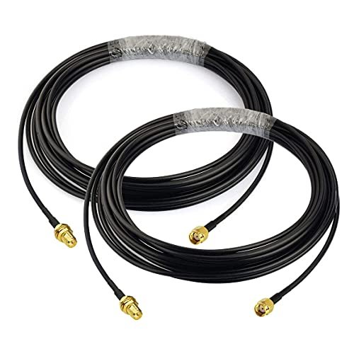 Bingfu WiFi Antenna Extension Cable 2-Pack RP-SMA 20ft Cable