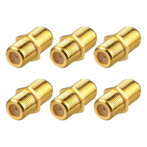 VCE Coaxial Cable Connector 6 Pack, Gold-Plated Female...