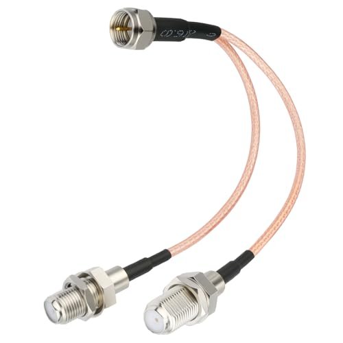 F-Type RG6 Splitter Coax Cable, 75Ohm 3 Way TV Combiner