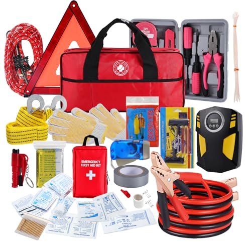 All-in-One Car Emergency Kit with Digital Tire Inflator