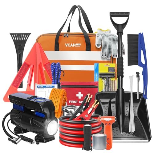 Car Emergency Kit with Portable Air Compressor, Roadside...