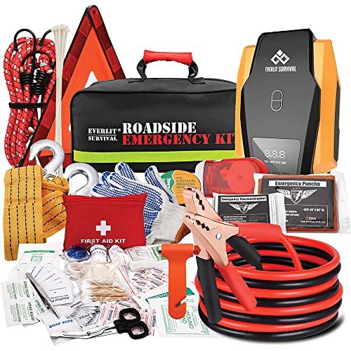 Everlit Survival Car Emergency Kit, Roadside Safety Tools