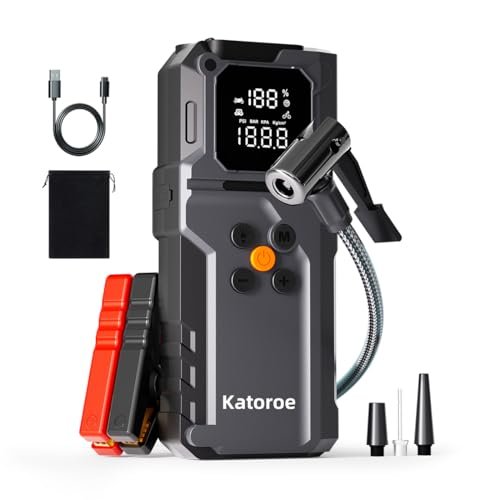 Jump Starter with Air Compressor, 4000A Car Battery