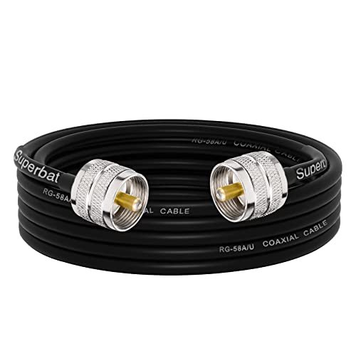 Superbat PL259 Coax Cable 15ft, UHF Male RG58 Extension