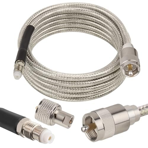 MOOKEERF CB Coax Cable 10ft,Low Loss RG8X Antenna Cable.