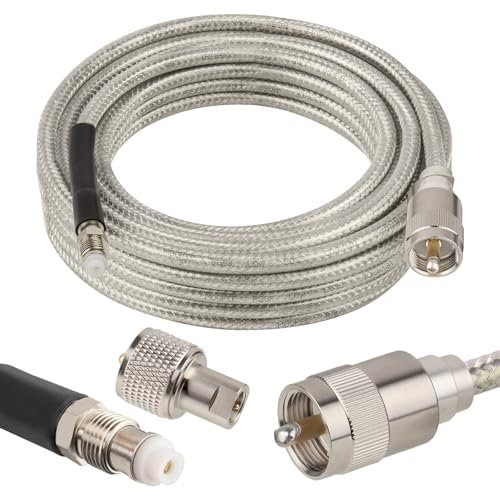 MOOKEERF CB Coax Cable 18ft,Low Loss RG8X Antenna Cable