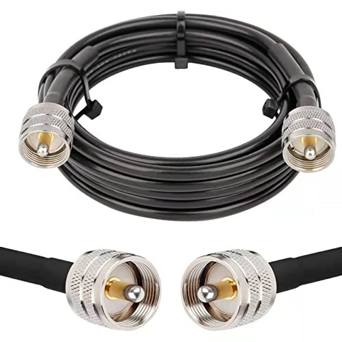 MOOKEERF PL259 UHF Coax Cable 15ft, CB Radio Jumper.
