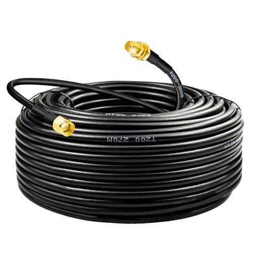 BOOBEIR SMA Male to SMA Female Cable 98FT Low-Loss Coaxial.