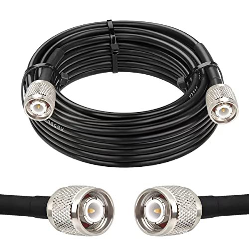 MOOKEERF TNC Male to TNC Male Coax Cable 25FT RG58.