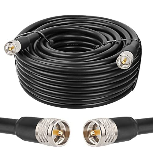 MOOKEERF 50ft KMR400 PL259 Male to Male Coaxial Cable Low
