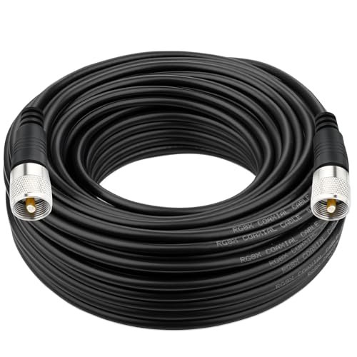 RFAdapter RG8x Coaxial Cable, CB Coax Cable, 50ft UHF PL259.