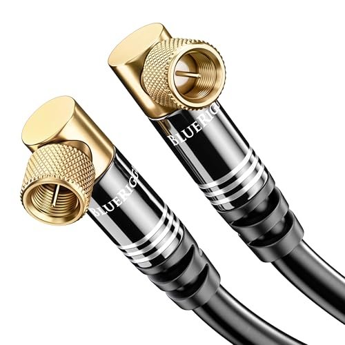 BlueRigger RG6 Coaxial Cable (10FT, 90° Angled Gold Plated)
