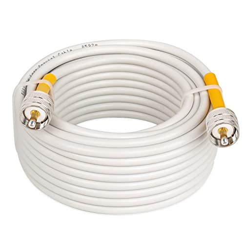 MOOKEERF CB Antenna Cable,RG8x Coaxial Cable 35ft,PVC White...