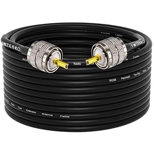 YOTENKO RG58 Coaxial Cable 49.2ft, CB Coax UHF PL259 Low