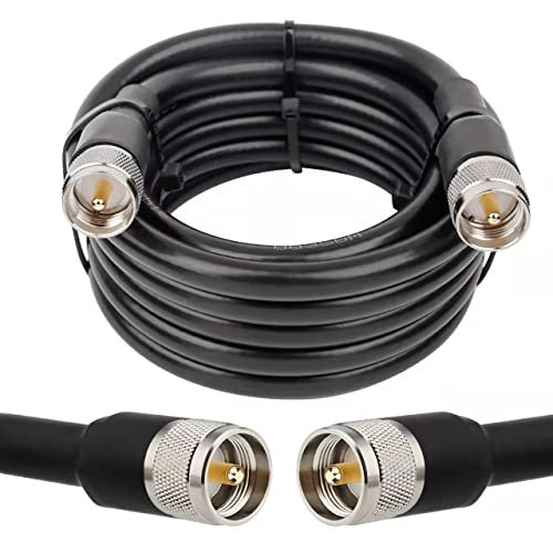 MOOKEERF 15ft UHF Coax Cable, PL259 Male to Male Low