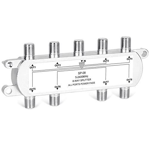 NEWCARE Digital 8-Way Coaxial Cable Splitter 5-2400MHz, RG6...