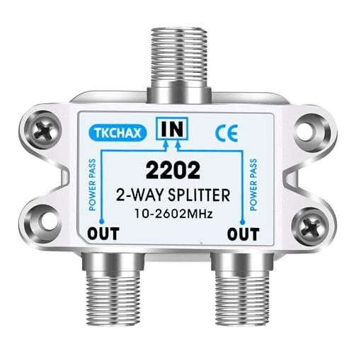 TKCHAX 2 Way Coaxial Cable Splitter,Support 10-2602MHz, RG6...