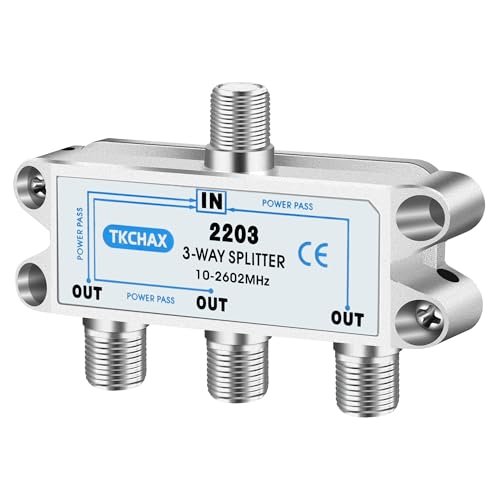 TKCHAX 3 Way Coaxial Cable Splitter,Support 10-2602MHz,...