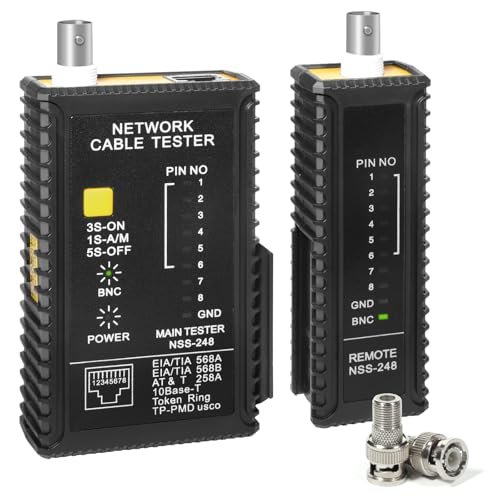 Brileine Dual-Function Coaxial & RJ45 Network Cable Tester...