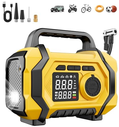 Tire Inflator Portable Air Compressor, 6X Fast Cordless...