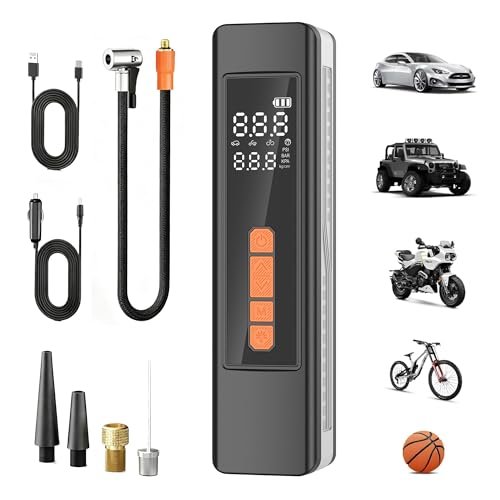 Tire Inflator Portable Air Compressor, 5X Faster Cordless...