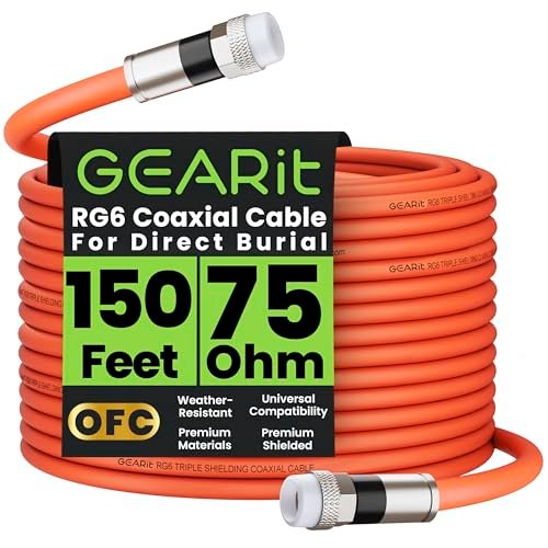 GEARit Coaxial Cable for Direct Burial (150ft) RG6...
