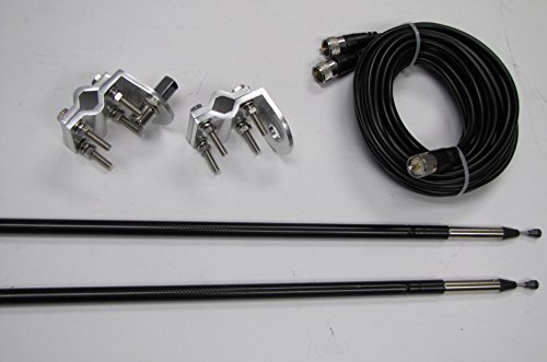 Dual 1500 Watts Antenna kit, Twin-Log 4ft Coax, Brackets,...