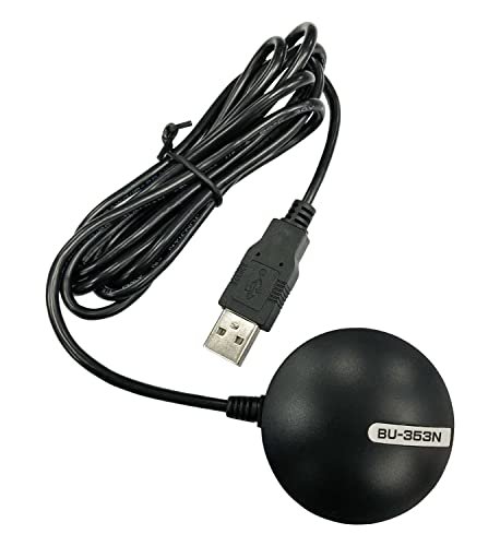 GlobalSat BU-353N USB GPS Receiver, Black, Made in Taiwan