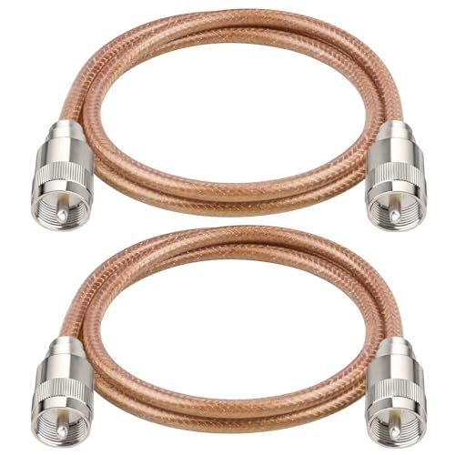 XRDS -RF 3FT 2PCS RG8X Coaxial Cable UHF PL259 Connectors.