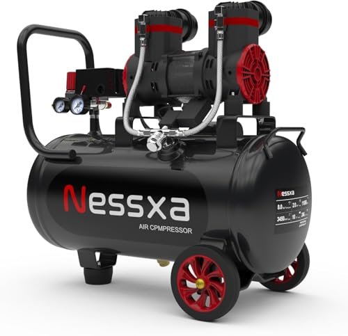10 Gallon Portable Air Compressor, 2HP 8.76 Ultra Quiet...