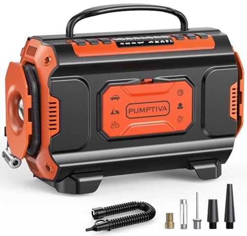 Tire Inflator Portable Air Compressor, 12V DC 110V AC