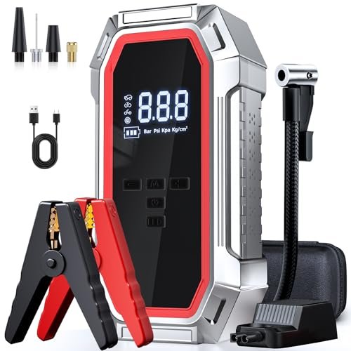 Jump Starter with Air Compressor, 5000A Peak Heavy Duty