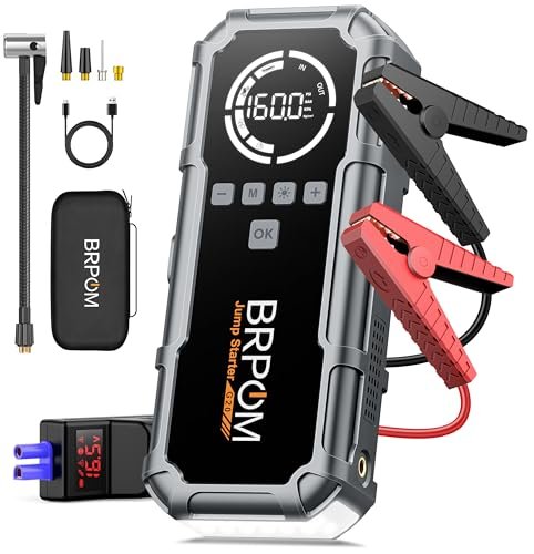 Jump Starter with Air Compressor, BRPOM 8000A Portable Car