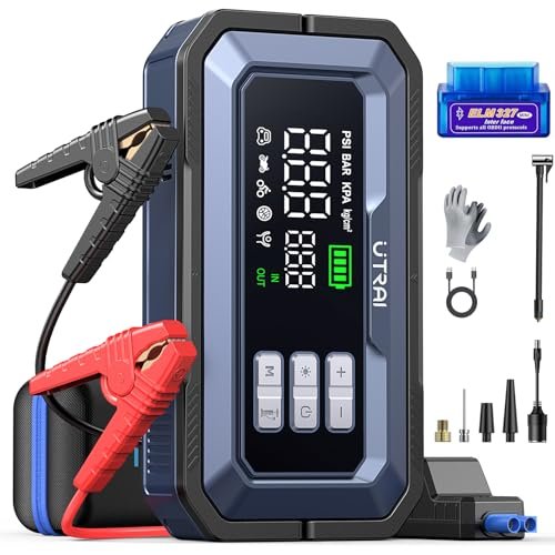 UTRAI Jump Starter with Air Compressor 150PSI, 7000A OBD...