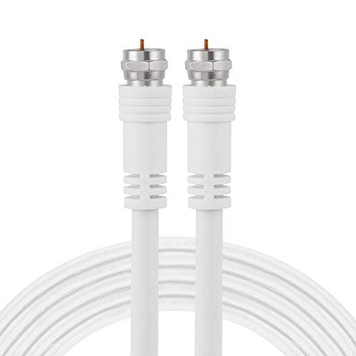 GE RG6 Coaxial Cable, 6 ft. F-Type Connectors, White.