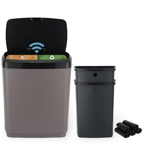 10.6 Gallon Automatic Motion Sensor Trash Can with 2×5.3 Gal