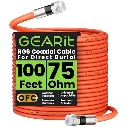 GEARit Coaxial Cable for Direct Burial (100ft) RG6...