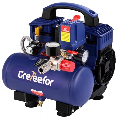 Air Compressor, 1 Gallon Ultra Quiet Portable Oil-Free.