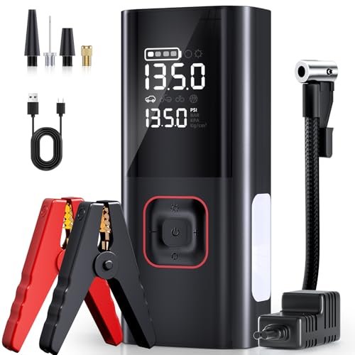 Jump Starter with Air Compressor, 5000A Battery Portable...