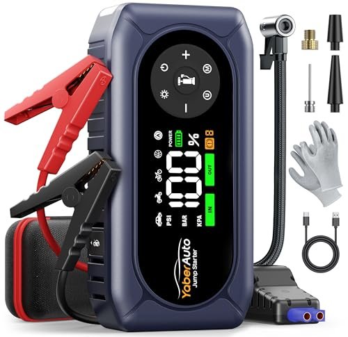 YaberAuto 4500A Jump Starter with Air Compressor Tire...