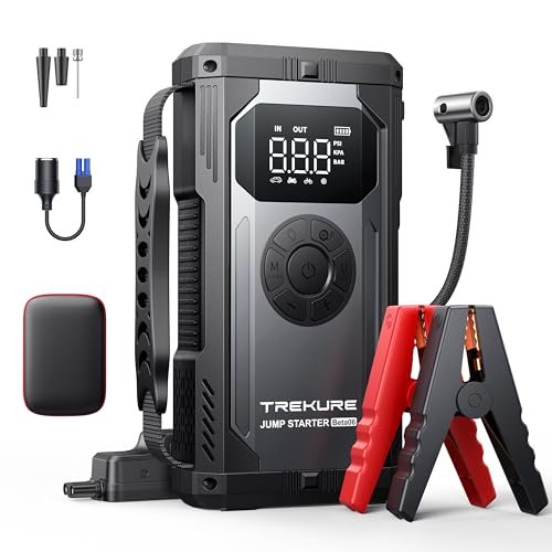 TREKURE 8-in-1 Jump Starter with Air Compressor for Car...