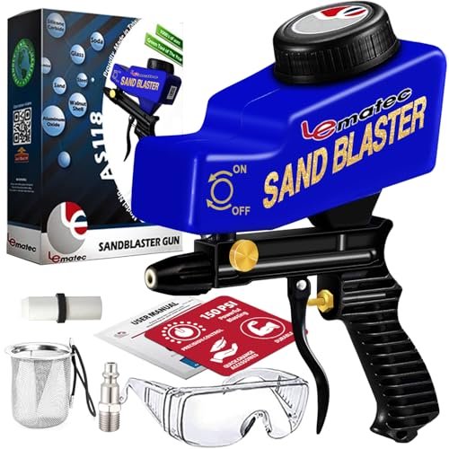 LE LEMATEC Portable Sand Blaster Gun Kit for Rust Removal
